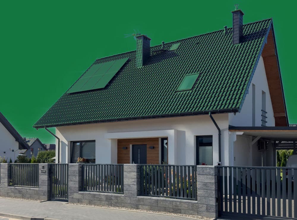 American home with a finished residential roof at dusk, Better Homes roofing and solar.